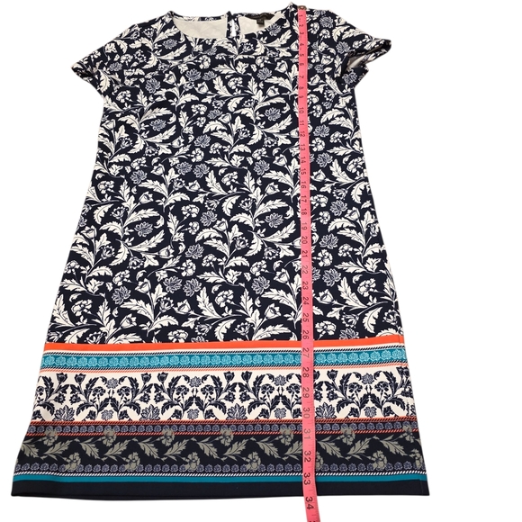 Banana Republic Navy Floral Shift Dress Size 2 Loose Fit - Picture 8 of 10